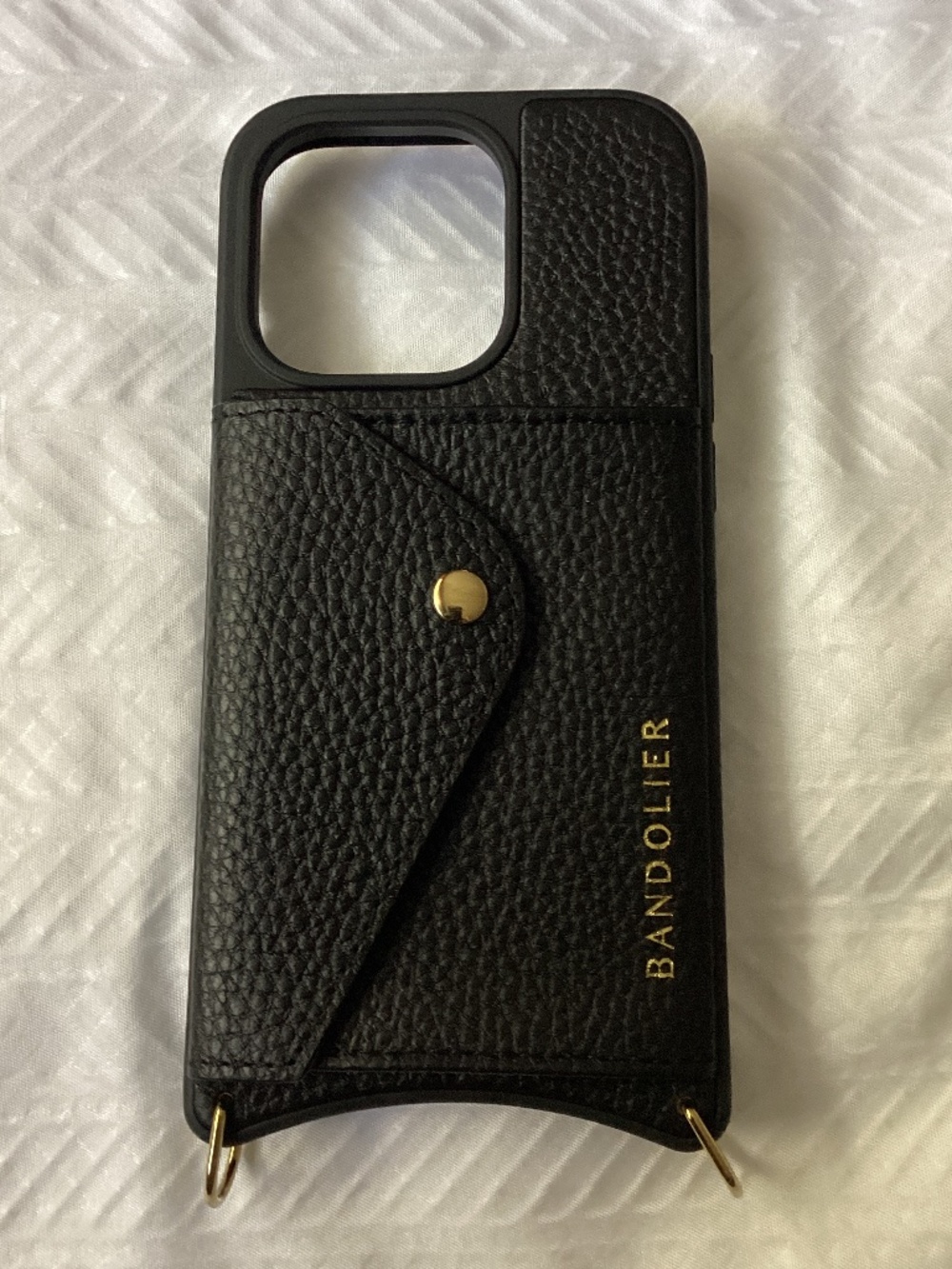 BANDOLIER Black iPhone 14 PRO Crossbody Card wallet case Like New